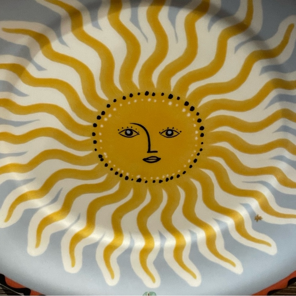 Anthropologie Fortune Dessert Plate Celestial Sun Novelty Print Astrological OS - Picture 4 of 5